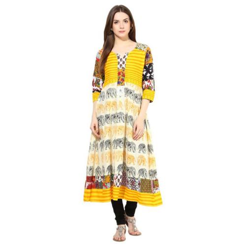 Shakumbhari Yellow Cotton Kurti