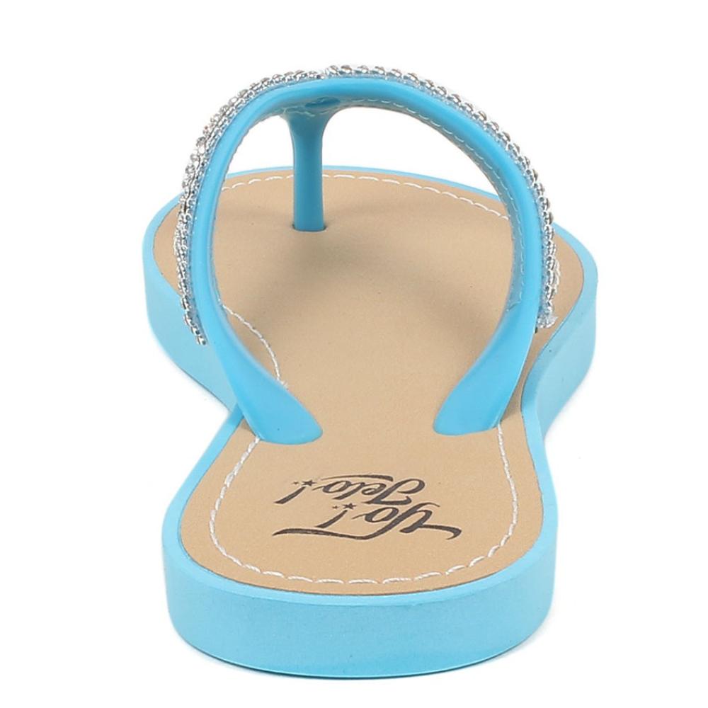 Blue Button Green Sandal