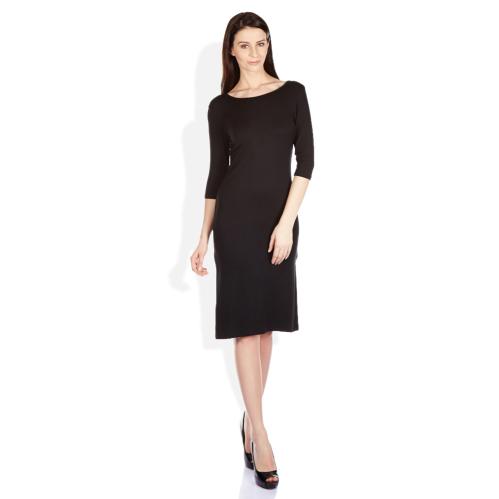 ELLE Black Poly Viscose Dresses ELLE Black Poly Viscose Dresses
