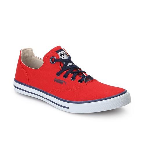 Puma Red Canvas Shoes Puma Red Canvas Shoes